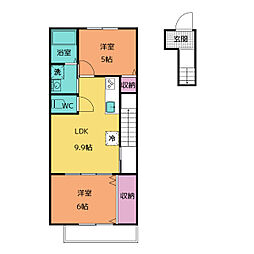 シオ・ミネット五日市場 2LDKの間取図画像