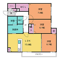 カーサフェリーチェ若草 101 ｜ 愛知県小牧市若草町173（賃貸マンション3LDK・1階・82.35㎡） その2