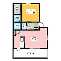 上鍛冶ハイツ 1LDKの間取図画像