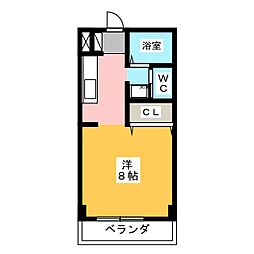 プエルタ16B ワンルームの間取図画像