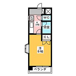 ヴァンベール・M 1Kの間取図画像