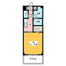 ビューテラスK 1Kの間取図画像
