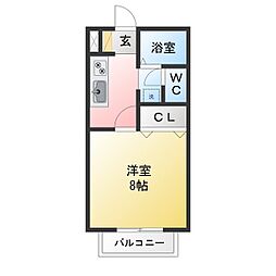 サン・フレンズ堀の内 1Kの間取図画像