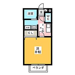ガーデンハイツさくら 1Kの間取図画像