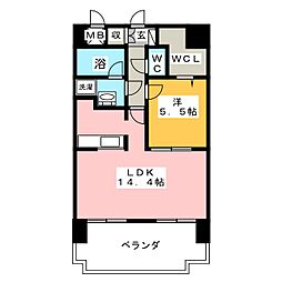 ヴァルワール 1LDKの間取図画像