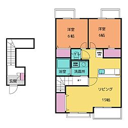 ラポールアネックス1 2LDKの間取図画像