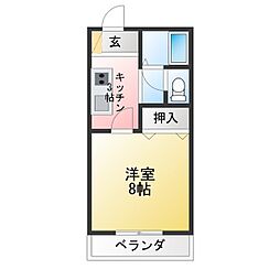 サン・フレンズ郷前 1Kの間取図画像