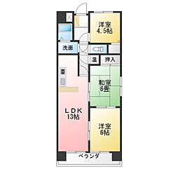 ルネスコザワマンション 3LDKの間取図画像