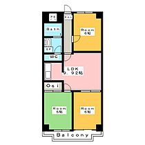 ジュネス保田  ｜ 愛知県知立市東長篠１丁目（賃貸マンション3LDK・2階・59.40㎡） その2