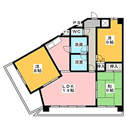 知立タイガーマンション 1階3LDKの間取り
