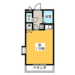 ＮＷマンション 2階ワンルームの間取り