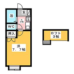 シェリール・ミニＣ 2階1Kの間取り