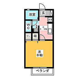 ケーナ保田 1階1Kの間取り