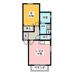 エースメゾン 1LDKの間取図画像