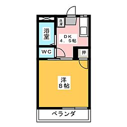 エトワールA 1Kの間取図画像