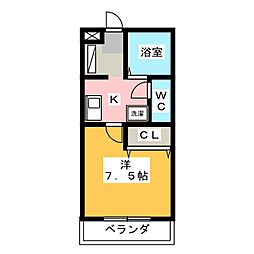 エパンジェル 1Kの間取図画像