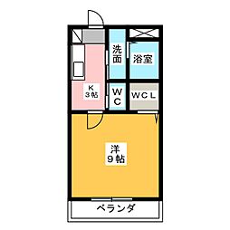 サンメゾン弘栄 1Kの間取図画像