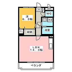 ジェイド1 1LDKの間取図画像
