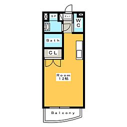 ピラールレシェンテ ワンルームの間取図画像