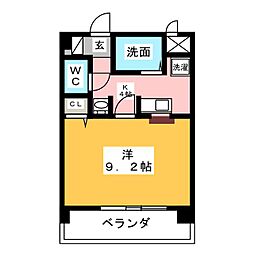 アミューズスクエア 1Kの間取図画像
