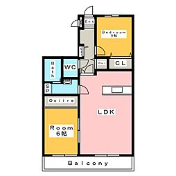 エルダンジュ2 2LDKの間取図画像