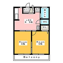 フィリオ2 2DKの間取図画像