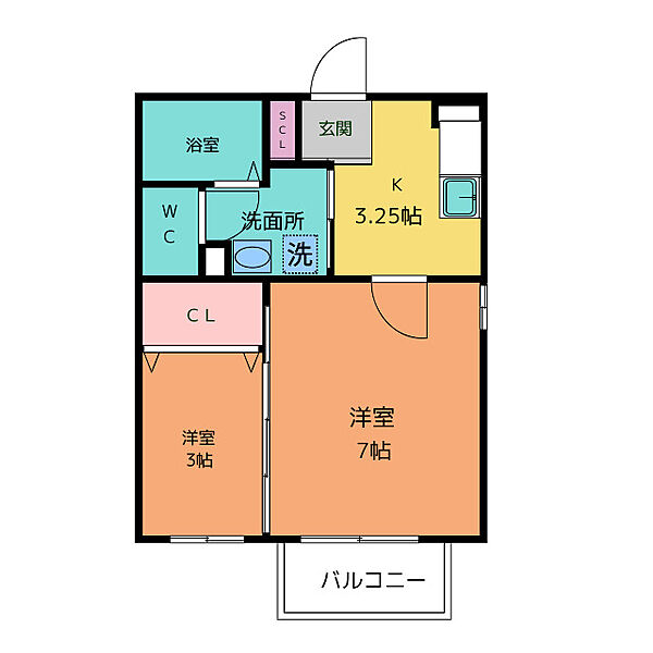 セジュール赤羽根 ｜愛知県大府市吉川町５丁目(賃貸アパート2K・2階・32.18㎡)の写真 その2