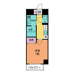 メイプル高横須賀 8階1Kの間取り