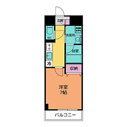 メイプル高横須賀 7階1Kの間取り