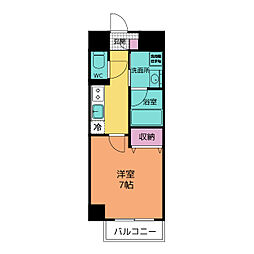 メイプル高横須賀 5階1Kの間取り