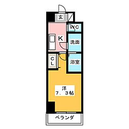 Ｓｕｎ　Ｓｔａｔｅ東海 7階1Kの間取り