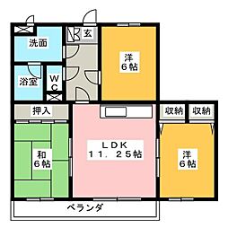 神野ビル 3LDKの間取図画像