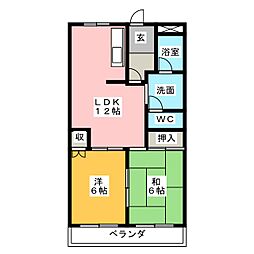 メゾン・ド・アヴァンセ 2LDKの間取図画像