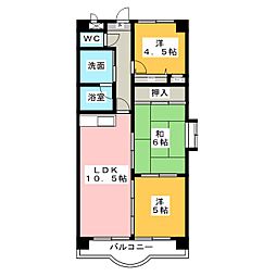 ラ・ファミール中央 3LDKの間取図画像