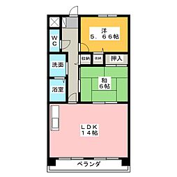 フレイヤ 2LDKの間取図画像