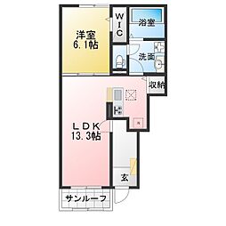 ルミア グレイス 1LDKの間取図画像