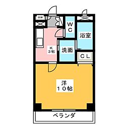 プリミエールK3 1Kの間取図画像