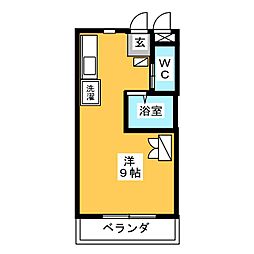 シャイン大田川 ワンルームの間取図画像