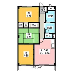 グリーンパーク新舞子 3階3LDKの間取り