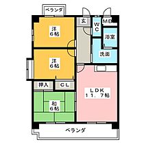 カサ・フェリスIII  ｜ 愛知県知多市大草字中道筋（賃貸マンション3LDK・3階・66.43㎡） その2