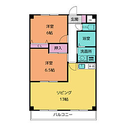 メゾンルクソール 2LDKの間取図画像
