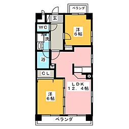 ヴェルデ梅ヶ丘 1階2LDKの間取り