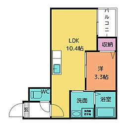Ｊａｃｋ　ｋｉｔａｊｏ　I 1階1LDKの間取り