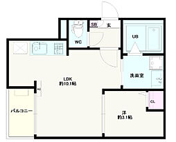 Ｊａｃｋ　ｓｈｉｎｃｈｉ　I 2階1LDKの間取り