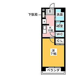 Raffine多屋3 1Kの間取図画像