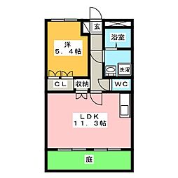ルミナスハイム 1LDKの間取図画像