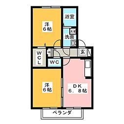 エスポワールC 2DKの間取図画像