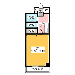エミネンス山本 1Kの間取図画像
