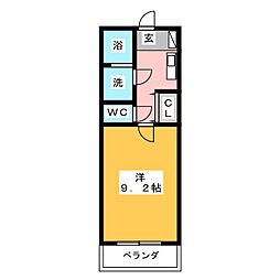 ルミナス常滑 1Kの間取図画像