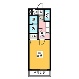 サン・アップウェル1 1Kの間取図画像